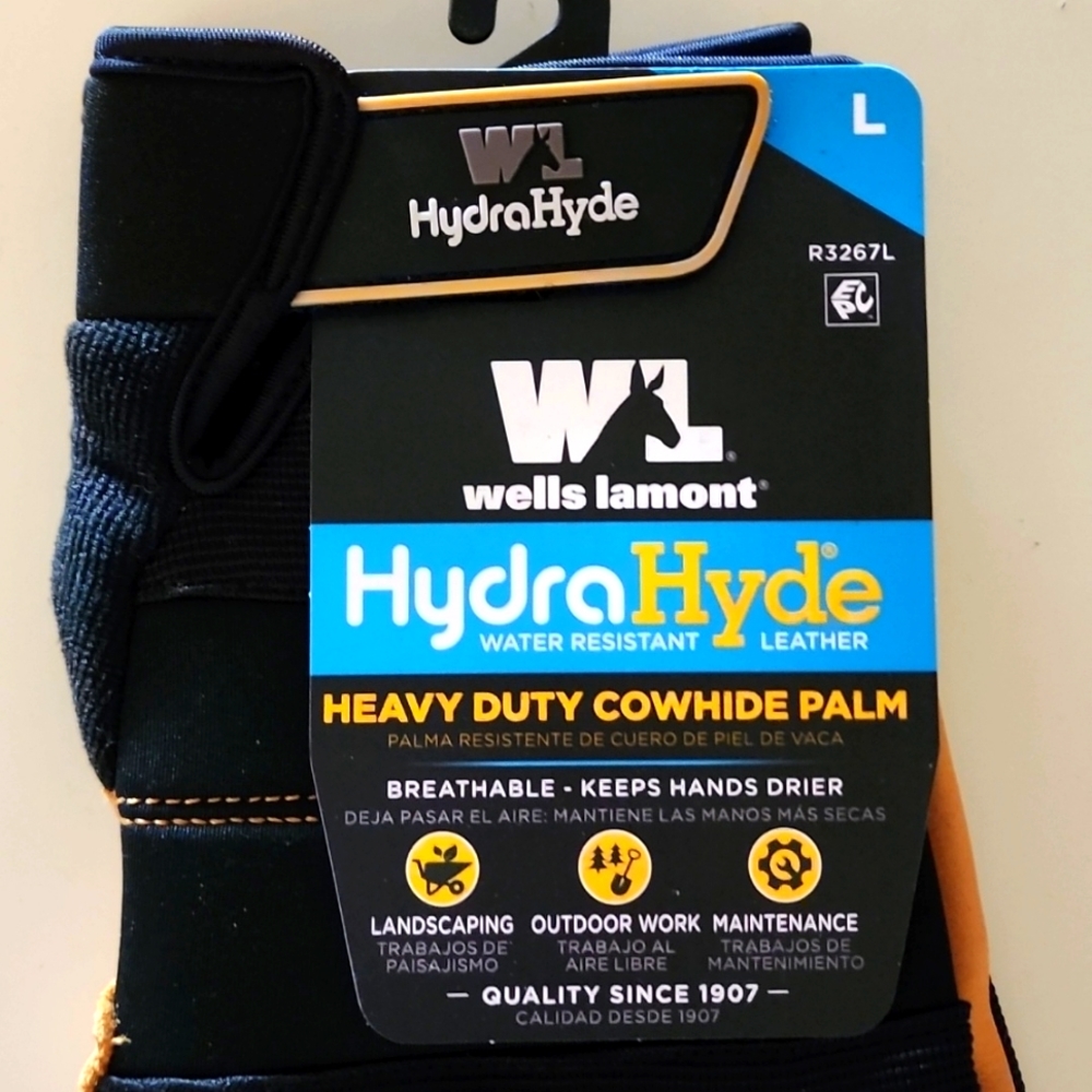 HydraHyde Heavy Duty Water Resistant CowHide Gloves - Picture 5 of 6